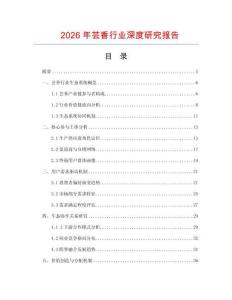2026年蕓香行業(yè)深度研究報(bào)告