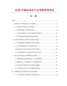 2026年操縱閥臺行業深度研究報告