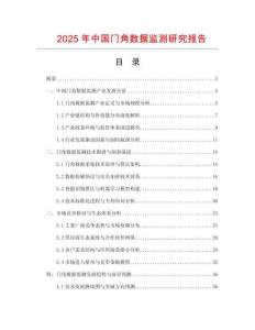 2025年中國門角數據監測研究報告