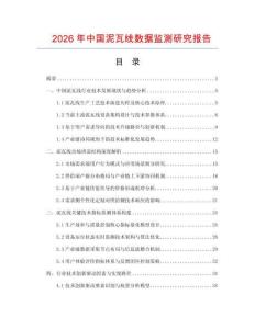 2026年中國泥瓦線數(shù)據(jù)監(jiān)測研究報告