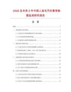 2026及未来5年中国人造毛汽车靠背数据监测研究报告