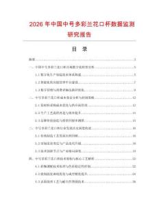 2026年中国中号多彩兰花口杯数据监测研究报告