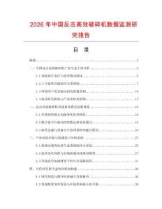 2026年中國反擊高效破碎機數(shù)據(jù)監(jiān)測研究報告