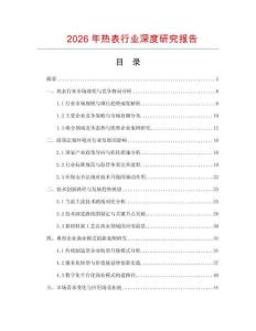 2026年熱表行業深度研究報告