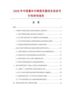 2026年中国豪华升降摆页扇项目投资可行性研究报告