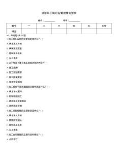 建筑施工組織與管理作業(yè)答案