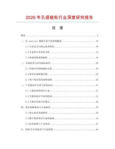 2026年孔径链轮行业深度研究报告