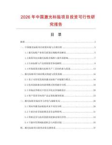 2026年中国激光标贴项目投资可行性研究报告