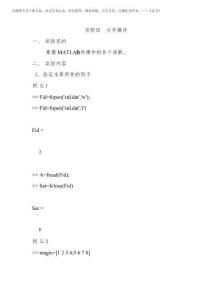 2026年MATLAB實驗報告四