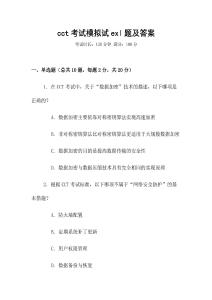 cct考試模擬試exl題及答案