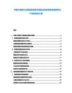 中國大數據行業數據資源整合措施及精準營銷發展趨勢與產業鏈投資方案