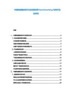 中國電接觸材料行業經營效率benchmarking與標桿企業研究