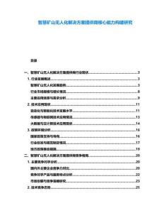 智慧礦山無人化解決方案提供商核心能力構(gòu)建研究