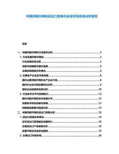 中國浮船升降機進出口貿易與全球市場布局分析報告