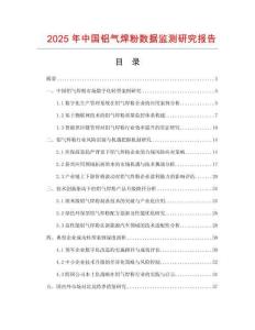 2025年中國鋁氣焊粉數據監測研究報告