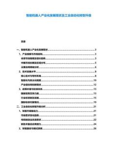 智能機器人產(chǎn)業(yè)化發(fā)展現(xiàn)狀及工業(yè)自動化轉(zhuǎn)型升級