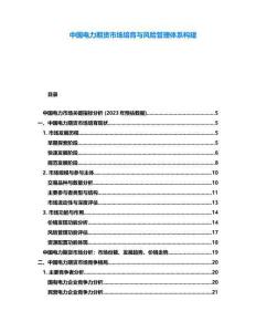 中國電力期貨市場培育與風險管理體系構建