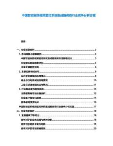 中國智能安防視頻監(jiān)控系統(tǒng)集成服務(wù)商行業(yè)競爭分析方案