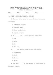2025年高考英語語法與寫作提升試題