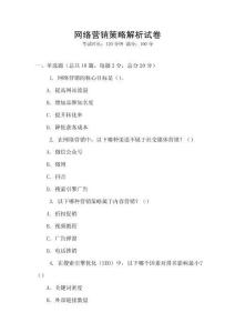 網絡營銷策略解析試卷