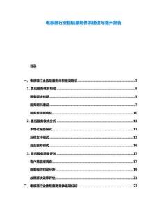 電感器行業(yè)售后服務(wù)體系建設(shè)與提升報告