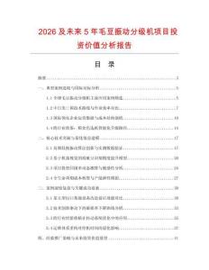 2026及未來5年毛豆振動分級機項目投資價值分析報告