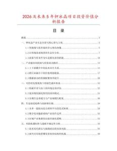 2026及未來5年鉀冰晶項(xiàng)目投資價值分析報(bào)告