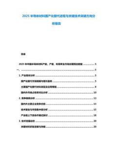 2025半導(dǎo)體材料國(guó)產(chǎn)化替代進(jìn)程與關(guān)鍵技術(shù)突破方向分析報(bào)告