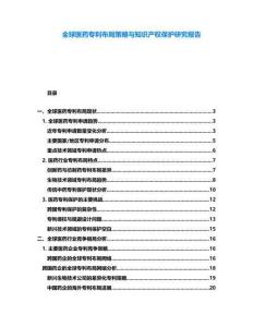 全球醫(yī)藥專利布局策略與知識產(chǎn)權(quán)保護(hù)研究報告
