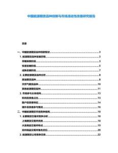 中國能源期貨品種創(chuàng)新與市場流動性改善研究報告