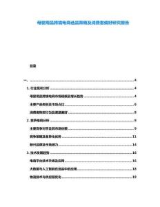 母嬰用品跨境電商選品策略及消費(fèi)者偏好研究報(bào)告