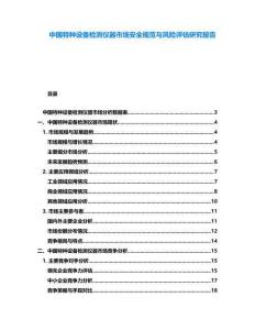 中國(guó)特種設(shè)備檢測(cè)儀器市場(chǎng)安全規(guī)范與風(fēng)險(xiǎn)評(píng)估研究報(bào)告