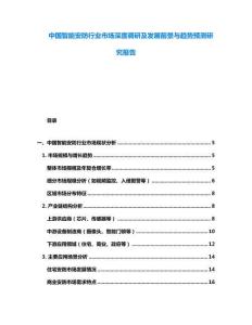 中國智能安防行業市場深度調研及發展前景與趨勢預測研究報告
