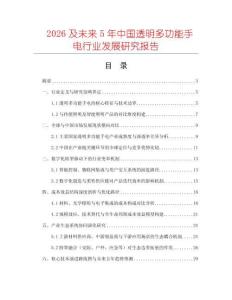 2026及未來5年中國透明多功能手電行業發展研究報告