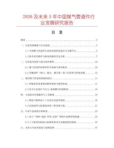 2026及未來5年中國煤氣管道件行業發展研究報告