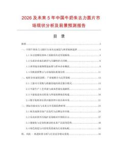 2026及未來5年中國牛奶朱古力圓片市場現狀分析及前景預測報告