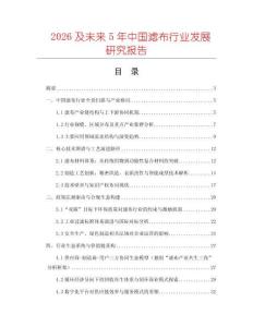 2026及未來5年中國濾布行業發展研究報告