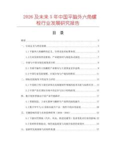 2026及未來5年中國平腦外六角螺栓行業(yè)發(fā)展研究報告