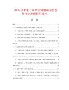 2026及未來5年中國錳銅電阻合金絲行業(yè)發(fā)展研究報告