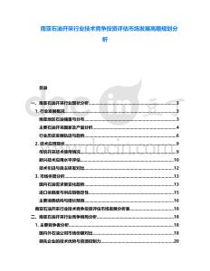 南亞石油開采行業技術競爭投資評估市場發展高瞻規劃分析