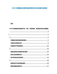 2025中國智能交通系統建設現狀與未來發展方向報告