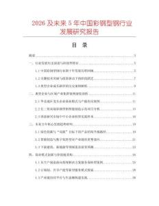 2026及未來5年中國彩鋼型鋼行業發展研究報告