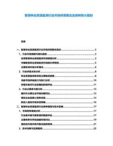 智慧林業(yè)資源監(jiān)測(cè)行業(yè)市場(chǎng)供需整合及森林防火規(guī)劃