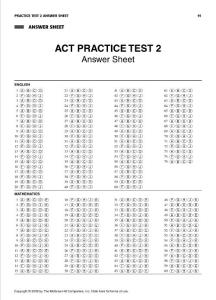 ACT全真模擬試題含答案高清版（六）