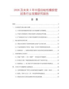 2026及未来5年中国自粘性橡胶密封条行业发展研究报告