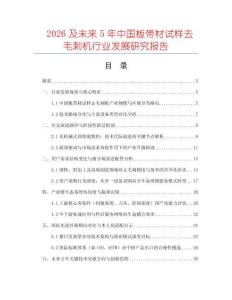 2026及未來5年中國板帶材試樣去毛刺機行業發展研究報告
