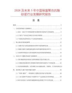 2026及未來5年中國保溫聚合抗裂砂漿行業(yè)發(fā)展研究報(bào)告