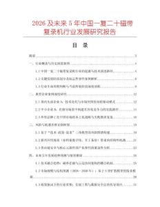 2026及未來5年中國一復二十磁帶復錄機行業(yè)發(fā)展研究報告