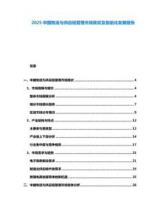 2025中國物流與供應鏈管理市場現狀及智能化發展報告