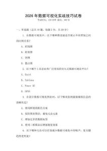 2026年數據可視化實戰技巧試卷